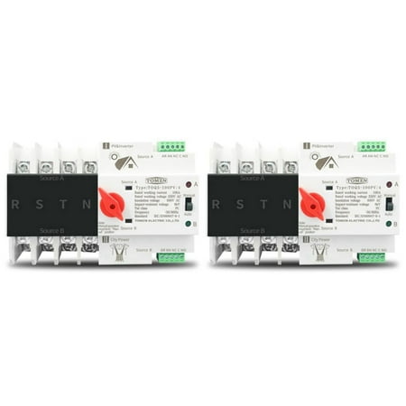 

2X Din Rail 4P Automatic Transfer Switch Electrical Selector Switches Uninterrupted Power 63A
