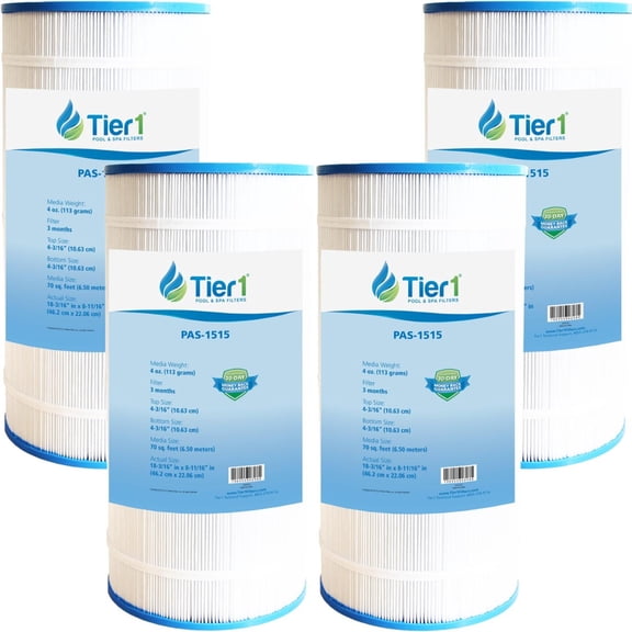 Tier1 Pool & Spa Filter Cartridge 4-pk | Replacement for Sta Rite PTM70, T-70TX, Pleatco PSR70-4, Filbur FC-2540, Unicel UHD-SR70 and More | 70 sq ft Pleated Fabric Filter Media