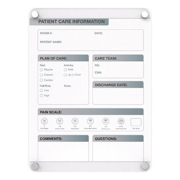 Ghent Graphics Slide Changeable Glass Dry Erase Board Non-Magnetic Vert 36x24