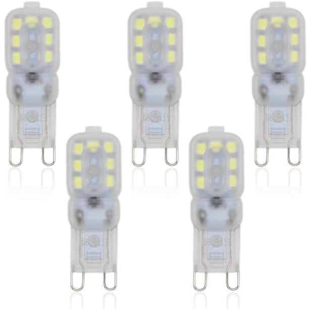 5 bombillas LED G9 14-SMD 2835 de 2,5 vatios, 110 V, no regulables, equivalentes a bombillas LED halógenas de 20 W