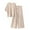 Beige, variant on UVEASISHA 2 Piece Lounge Sets for Women Plus Size Linen Loungewear Sets 3/4 Sleeve Tops and Wide Leg Pants Matching Set Beige XL