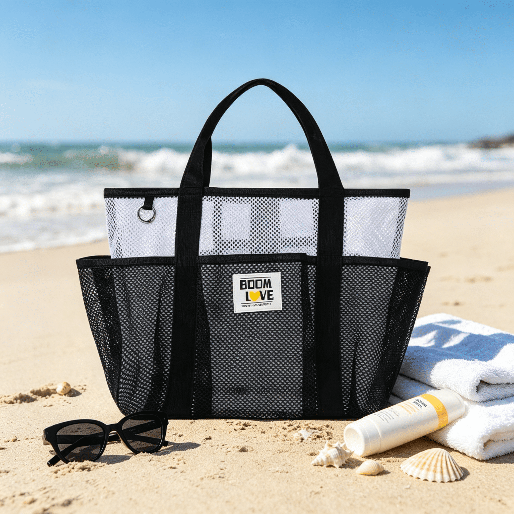 Summer Pool Beach Handbag Quick Drying Mesh Storage Bag