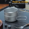 thumbnail image 4 of Titanium Camping Pot with Foldable Handles for Outdoor Camping Cooking Hiking Backpacking Portable Cookware, 4 of 7