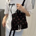 thumbnail image 2 of Weebloom Strawberry School Backpack For Kids Girls Elegant Large Capacity Casual Backpack For Fall Winter Versatile Daypack Bookbag Elementary Middle School Black, 2 of 3
