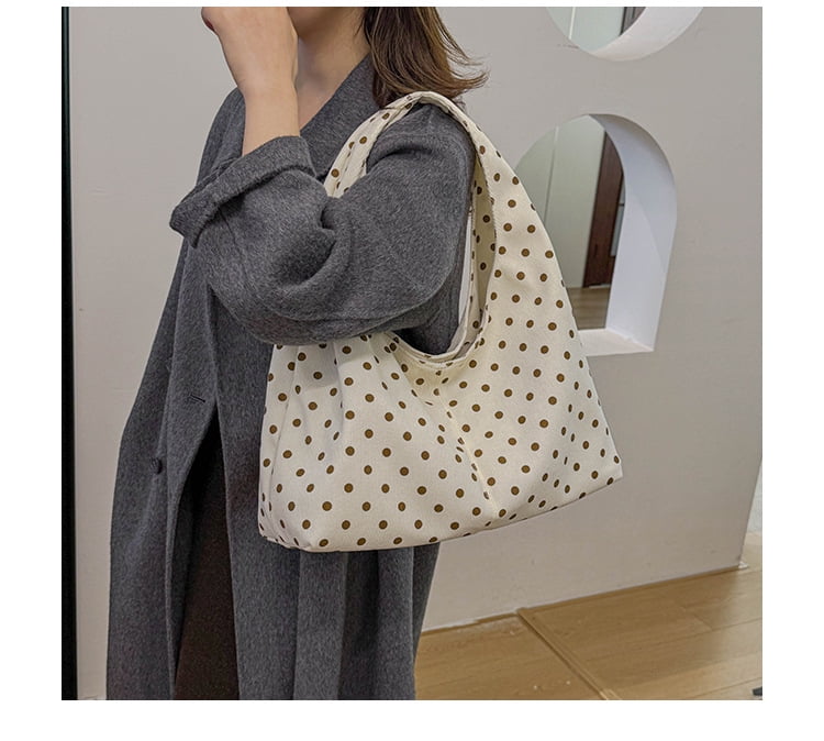 SPEKSEE Polka Dot Hobo Bag for Women Trendy Slouchy Shoulder Bag Soft Handbag Underarm Purse For Work Travel