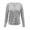 Grey, variant on Jiyugala Sweater for Women Button Round Neck Long Sleeve Soft Knitted Cardigan Sweater