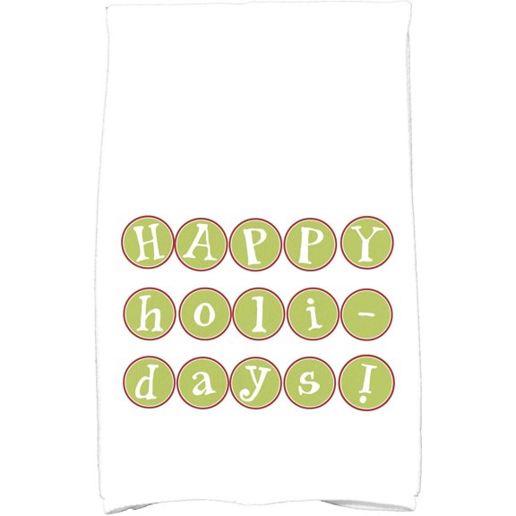 Simply Daisy 18" x 30" Happy Holidays Too Holiday Word Print Kitchen Towel