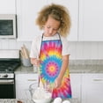 thumbnail image 4 of Colorful Tie Dye Mandala Pattern Kids Aprons for Girls and Boys,Adjustable Neck Strap Toddler Aprons for Kids Cooking Baking, 4 of 6