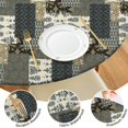 thumbnail image 4 of Entertaining Essential Boho Tablecloth, Floral Print and Elastic Hem for 52-56 Inch Tables, 4 of 7