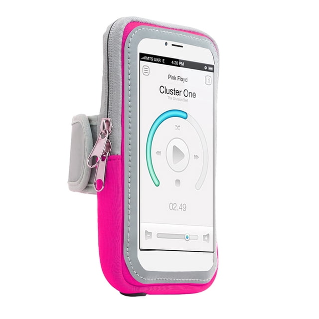 Funda para brazo con pantalla táctil, soporte para teléfono, brazalete para fitness, funda para teléfono móvil de 5,2 a 6,0 pulgadas, rosa roja Advancent AP001362-03