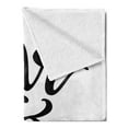thumbnail image 2 of Mr Mrs Soft Flannel Fleece Throw Blanket, Hand Drawn Brush Pen Lettering Design Curved and Swirled Lines Monochrome Words, Cozy Plush for Indoor and Outdoor Use, 60" x 80", Black White, by Ambesonne, 2 of 5