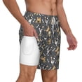 thumbnail image 3 of Balery Bulldog Print Mens Swim Trunks Swim Shorts for Men Quick Dry Inseam Beach Shorts with Compression Liner Pocket-Large, 3 of 9