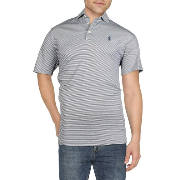 Polo Ralph Lauren Men's Classic-Fit Striped Soft Cotton Polo Shirt, Blue, M