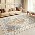 thumbnail image 5 of Buganda 5'x7' Area Rugs for Living Room, Vintage Distress Print Pattern Carpet, Non-Slip Rugs for Bedroom Dining Room, Beige, 5 of 7