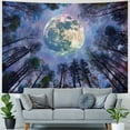 thumbnail image 4 of Creowell  Moon Forest Ceiling Tapestry for Bedroom Aesthetic, Psychedelic Trees Starry Night Galaxy Sky Tapestry Wall Hanging, Tapestries Poster Blanket College Dorm Home Decor&nbsp; 50x40inch, 4 of 6