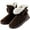 Coffee, variant on TeqHome Female Snow Boots with Bowknot Anti-slip Rubber Base Winter Shoes Mid-Calf Women Snow Shoes(Brown,10)
