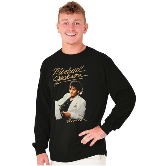 Michael Jackson MJ Thriller Album Crew Neck Long Sleeve Graphic Tee Brisco Brands S