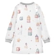 thumbnail image 6 of Girls' long-sleeved dress Building Block Elements Girls' A-line dress with ribbed cuffs Soft and comfortable, 6 of 6