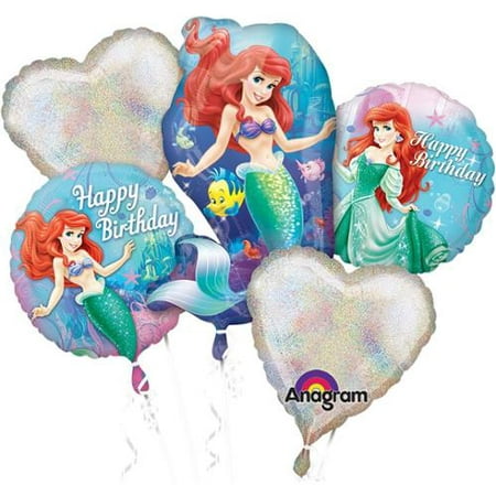  Little  Mermaid  Balloon Bouquet 5 Pack Party  Supplies  