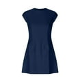 thumbnail image 5 of Lmnyox Cap Sleeve Mini Dress for Women Mock Neck Short Dress Summer Casual Bodycon Work Dress, 5 of 7