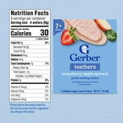 Gerber Baby Food, Teething Wafers, Strawberry Apple Spinach, 1.7 oz, 12 ct
