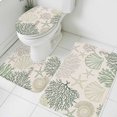 thumbnail image 3 of Sage Green Ocean Bath Mat 3 Piece Bathroom Rug Set, Coastal Grey Coral Starfish Shell Non Slip Bath Rug Contour Mat and Toilet Lid Cover, Absorbent Shower Mats Soft Bath Rugs and Mats Sets, 3 of 8