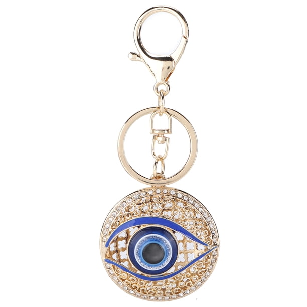 Llavero de buena suerte, llavero de mal de ojo, llavero de ojos azules duradero, colgante de bolsa, estética elegante Jadeshay A