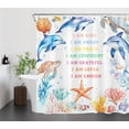thumbnail image 7 of HVEST Summer Ocean Shower Curtain Underwater Dolphin Coral Shower Curtain - Starfish Seashell Bathroom Decor, Waterproof Polyester Fabric, Includes 12 Hooks, 72x72 Inches, 7 of 7
