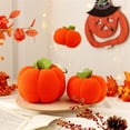 thumbnail image 5 of Vivcore Plush Velvet Pumpkin Decor For Fall Soft Fleece Pumpkin Ornament For Thanksgiving Halloween Table Centerpiece Mantel Shelf Farmhouse Autumn Home Decoration, 5 of 9