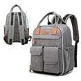 thumbnail image 1 of Mochila para bolsa de pañales - Bolsa de viaje para bebés - Bolsa de pañales impermeable multifunción, bolsa de viaje para bebés esencial con, gris oscuro, 1 of 5
