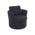 thumbnail image 4 of Articscorpion Modern Polyester Solid Print Swivel Barrel Chair, Black, 4 of 9