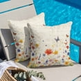 thumbnail image 4 of Spring Red Throw Pillow Cover Pink Grey Blue Flower Daisy Butterfly Vintage Cotton Linen Cushion Cover Throw Pillow Case with Invisible Zipper for Couch Sofa Bed Chair Car 24x24 Inch, 4 of 9