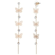 Jessica Simpson Women's Linear Butterfly Drop Earrings