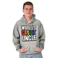 thumbnail image 4 of Worlds Gayest Uncle Birthday Pride Hoodie Hooded Sweatshirt Men Brisco Brands S, 4 of 6