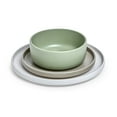 thumbnail image 6 of Sango Rollo Alta 12-Piece Stoneware Dinnerware Set, Sage/Sand/White- Microwave and Dishwasher Safe, 6 of 12