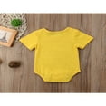 thumbnail image 3 of MesaSe Baby Summer Romper Letter Short Sleeve Envelope Neckline Button Closure Loose Wild Fashion Outfit, 3 of 8