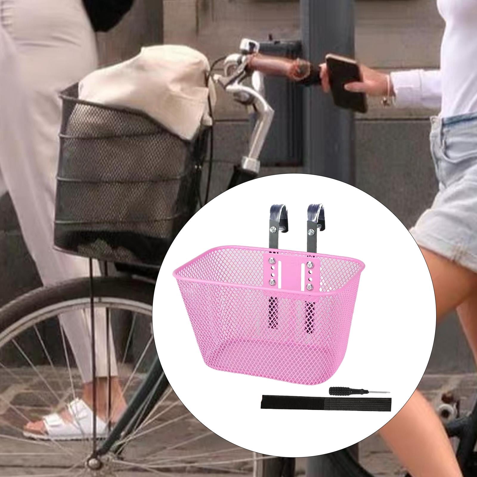 Kids Bike Basket Children Bicycle Basket Front Storage Sturdy Metal Construction for Boys and Girls Tricycles