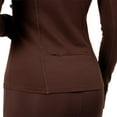 thumbnail image 2 of Yitty Active Women's Ultraluxe Full Lenght Full Zip Jacket, Athleisure, 4-Way-Stretch, Thumbholes, Cacao, S, 2 of 7