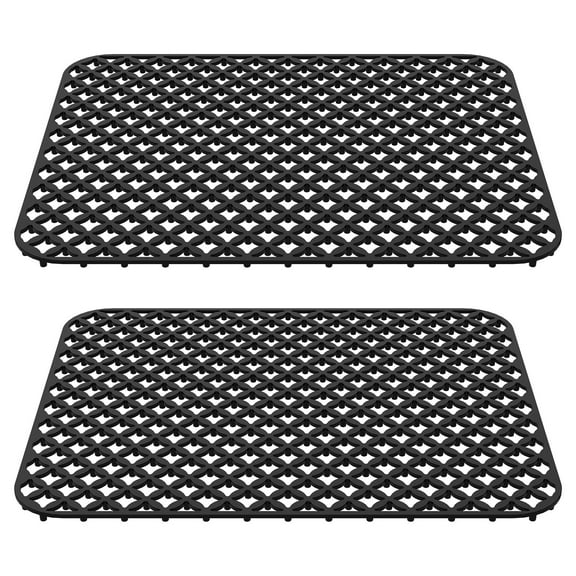 2Pcs Hollow out Silicone Sink Protector Mats Rollable Heat Resistant Kitchen Sink Mats With Anti Slip Elevated Feet for Bottom of Sink Countertop
