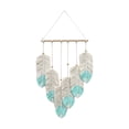 thumbnail image 4 of Tapiz colgante de pared, borlas boho colgantes de pared, decoración moderna y bohemia, decoración boho, decoración de pared de tapiz tejido para el te azul claro Macarena tapiz tejido, 4 of 7