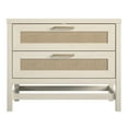 thumbnail image 4 of Ameriwood Home Lennon 2 Drawer Nightstand, Ivory Oak and Faux Rattan, 4 of 9