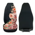 thumbnail image 3 of Garronmavis Leopard Flower Fluffy Car Seat Covers 2 Pcs Auto Seat Cover Pad for Front Universal Elastic Vehicle Seats Cushion Automotive Interior Accessories for Women, 3 of 7