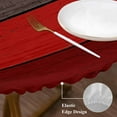 thumbnail image 6 of Round Tablecloth Farmhouse Rustic Wood Texture Elastic Edge Fitted Red Brown Plastic Table Cover,Waterproof Oil Proof for Dinner,Outdoor, Picnic, 45"- 54" DIA Tables, 6 of 8