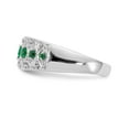 thumbnail image 3 of Auriga Fine Jewelry 14K White Gold Diamond and Emerald Fancy Ring for Women Size 7, 3 of 6