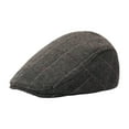 thumbnail image 4 of Gorro de boina Yinane Gorro de taxista a cuadros marrón, 4 of 8