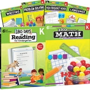 180 Days of Kindergarten Practice, Kindergarten Workbook Set for Kids Ages 4-6, Includes 6 Workbooks to Practice Math, Reading 2nd Edition, Grammar, and Sight Word Skills (180 Days of Practice)