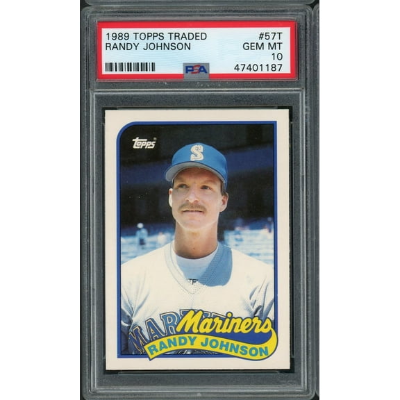 Randy Johnson 1989 Topps Traded Baseball Rookie Card RC #57T Graded PSA 10 GEM MINT