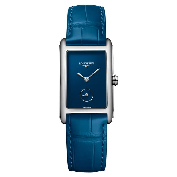 Longines DolceVita Monochrome Stainless Steel Blue Dial Blue Leather Strap Quartz Womens Watch L5.512.4.90.2