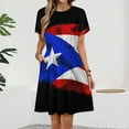 thumbnail image 2 of PUERTO RICAN FLAG by Solomaskx Short Sleeve Dress Women Summer Evening Dresses Ladies Sundress, 2 of 7