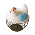 thumbnail image 1 of Cesta de huevo de pollo huevo contenedor titular de alambre de hierro portátil huevo de pollo titular encimera de recogida de huevos cesta para , Cuadrícula azul y negra, 1 of 8